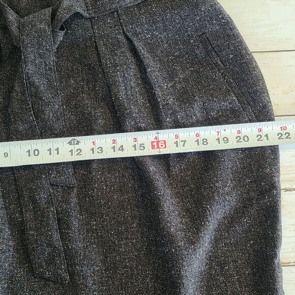 Downeast Donegal Belted Skirt Dark Gray Pleated Women L Classic Career Basic NEW - Picture 5 of 8